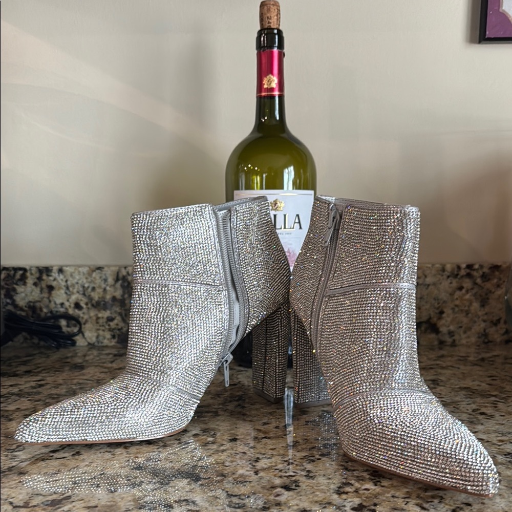 Steve Madden Silver Ankle Boots